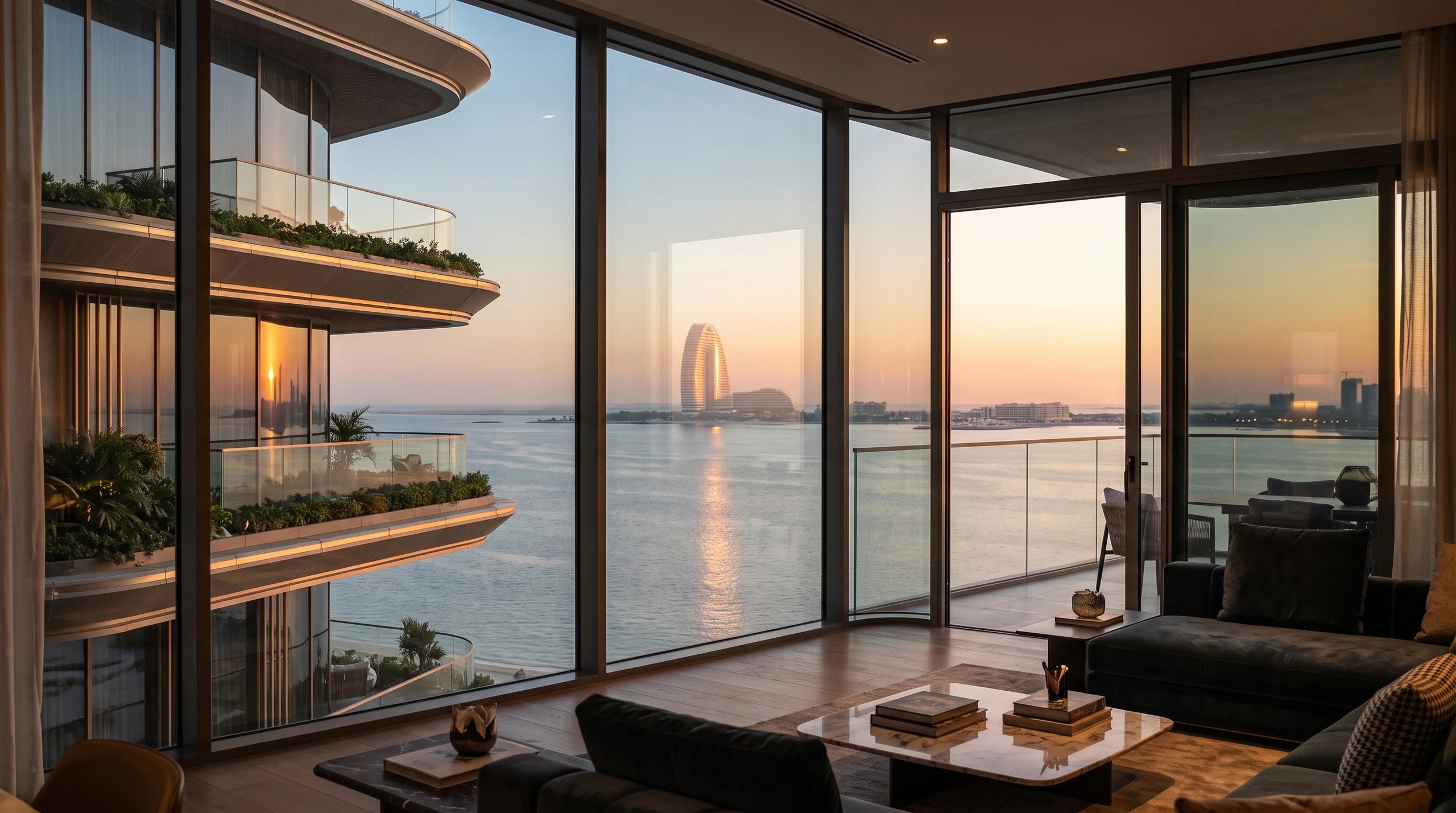 Illustrative sea view from a penthouse